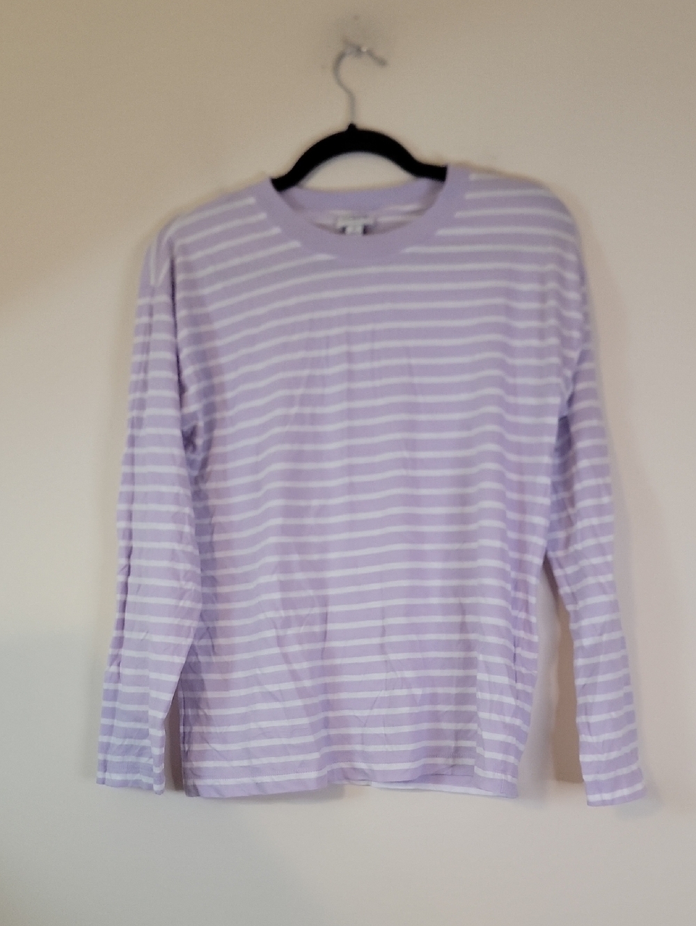 J. Crew Lavender and White Striped Tee